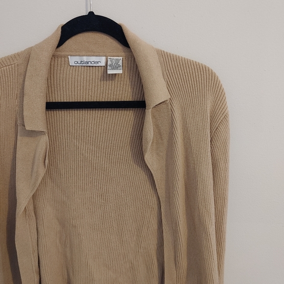 Outlander Cream/Tan Cotton Cardigan - Size M - Picture 3 of 12